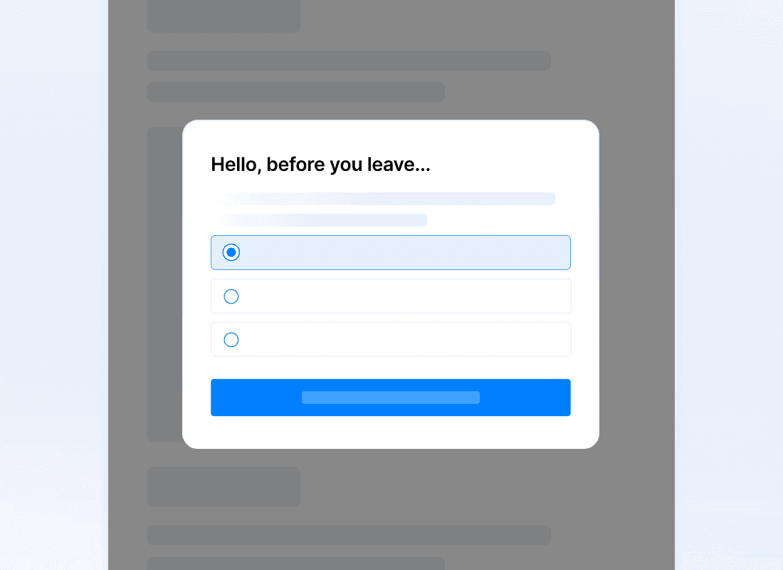 Exit Intent Pop Up